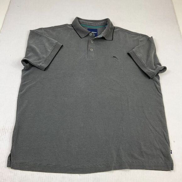 Tommy Bahama Mens Polo Shirt Gray Short Sleeve Stretch Collared Top Size Large * - Picture 1 of 12